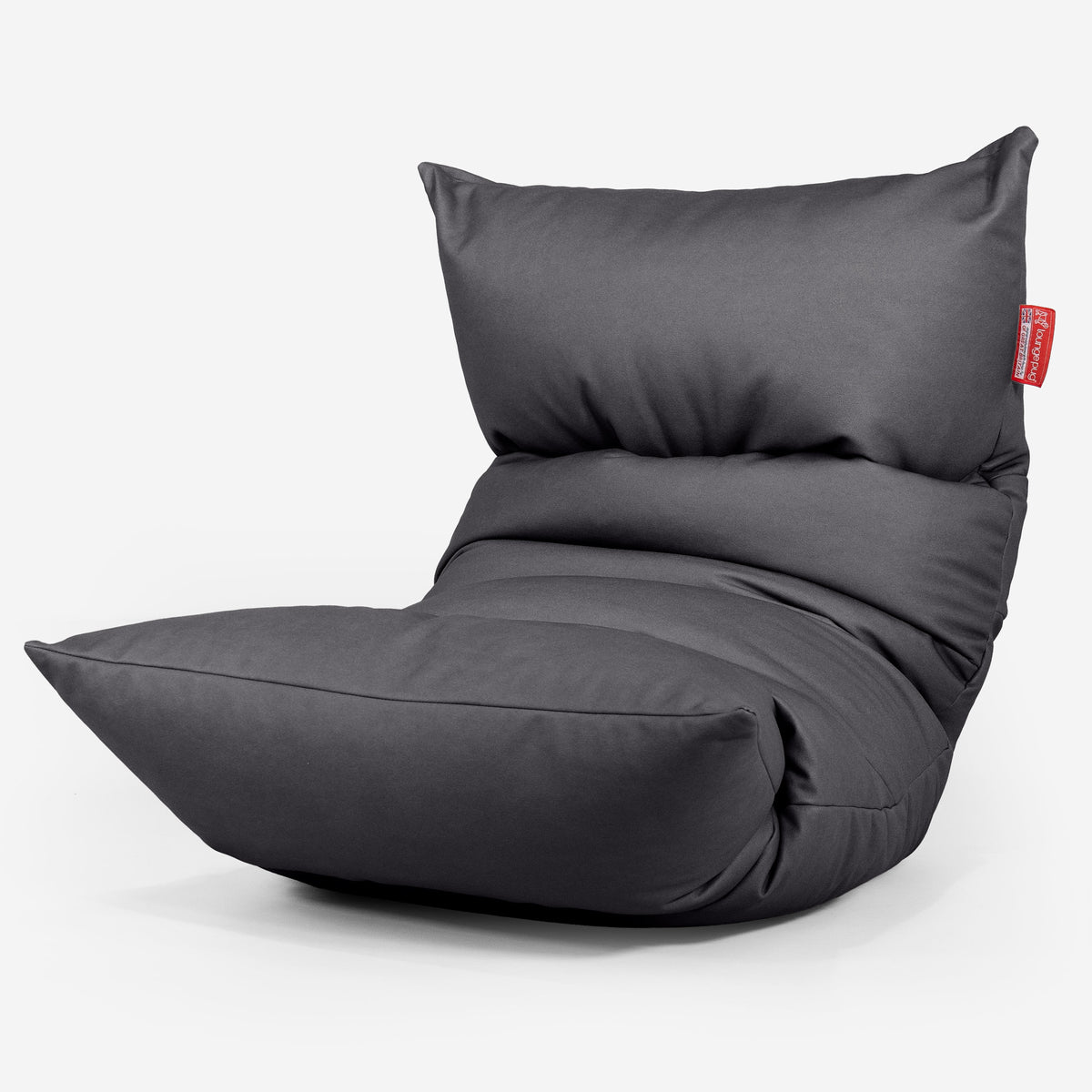 Lounge Pug Eva Lounger Bean Bag Vegan Leather Black Armless Lounge Bean