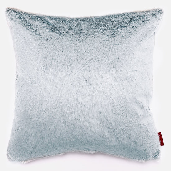 Lounge Pug Extra Large Scatter Cushion 70 X 70cm Fluffy Faux Fur Rabbit Dusty Blue Decorative Pillow Square Sofa Cushions Big Bertha Original UK