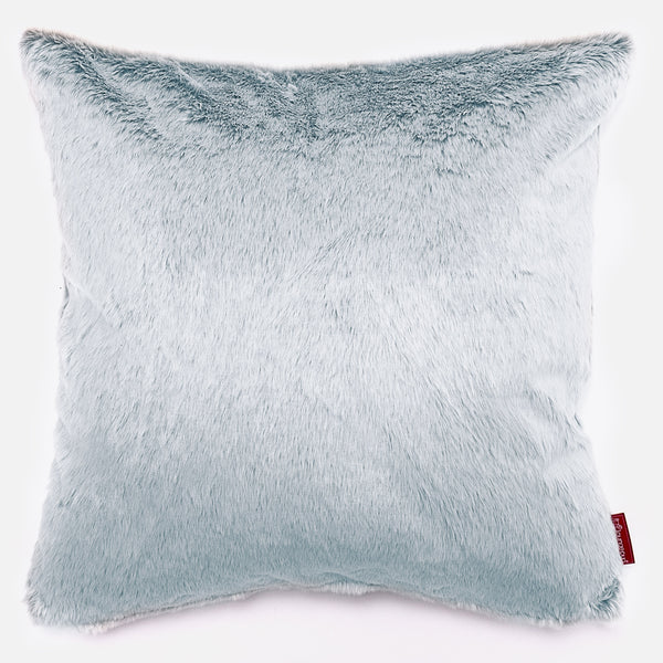 Extra Large Decorative Cushion 70 x 70cm - Faux Rabbit Fur Dusty Blue