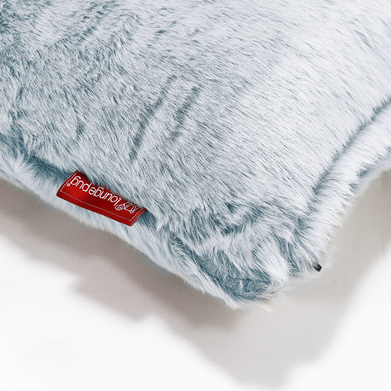 Lounge Pug Extra Large Scatter Cushion 70 X 70cm Fluffy Faux Fur Rabbit Dusty Blue Decorative Pillow Square Sofa Cushions Big Bertha Original UK