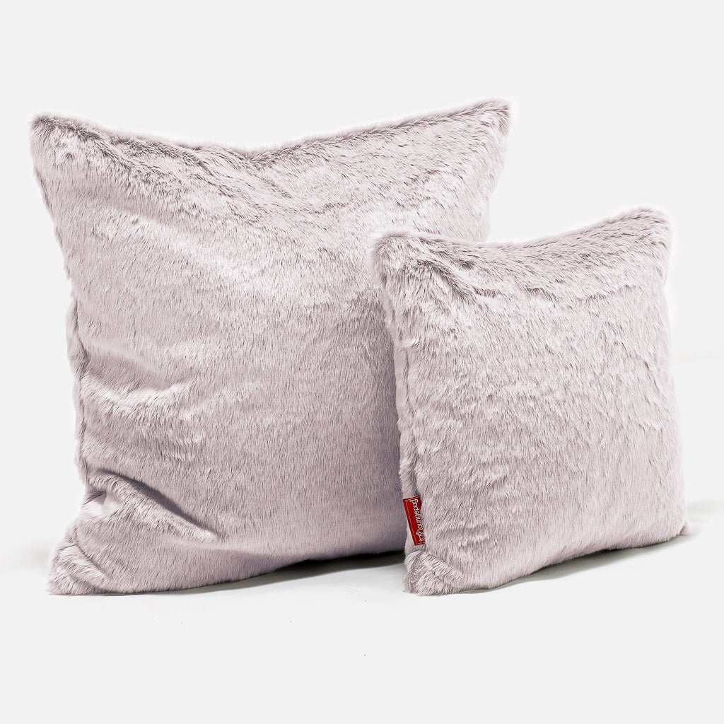 Extra Large Decorative Cushion 70 x 70cm - Faux Rabbit Fur Dusty Pink