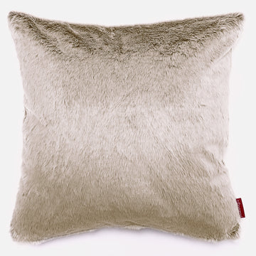 Extra Large Decorative Cushion 70 x 70cm - Faux Rabbit Fur Golden Brown