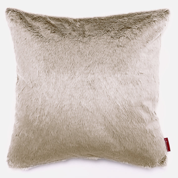 Lounge Pug Extra Large Scatter Cushion 70 X 70cm Fluffy Faux Fur Rabbit Golden Brown Decorative Pillow Square Sofa Cushions Big Bertha Original UK