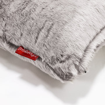 Extra Large Decorative Cushion 70 x 70cm - Faux Rabbit Fur Light Grey
