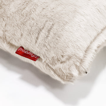 Extra Large Decorative Cushion 70 x 70cm - Faux Rabbit Fur White