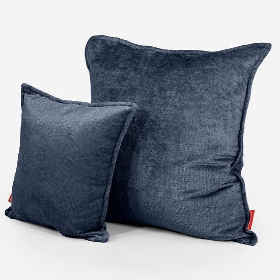 Lounge Pug Extra Large Scatter Cushion 70 X 70cm Chenille Navy Blue Decorative Pillow Square Big Bertha Original UK