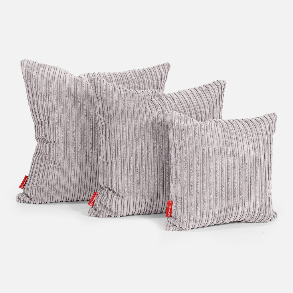 Extra Large Scatter Cushion 70 x 70cm - Cord Aluminium Silver 02
