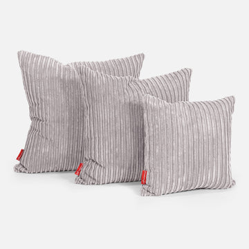 Extra Large Scatter Cushion 70 x 70cm - Cord Aluminium Silver 02