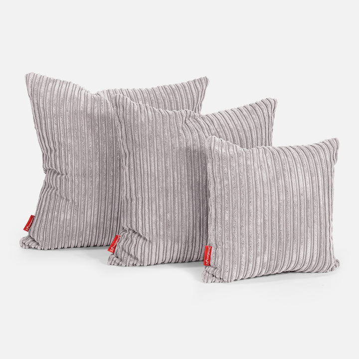 Lounge Pug Extra Large Scatter Cushion 70 X 70cm Cord Silver Grey Decorative Pillow Square Sofa Cushions Big Bertha Original UK