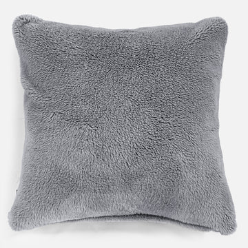 Dark grey fluffy cushion sales