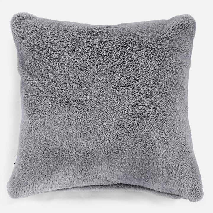 Lounge Pug Extra Large Scatter Cushion 70 X 70cm Teddy Faux Fur Dark Grey Decorative Pillow Square Sofa Cushions Big Bertha Original UK