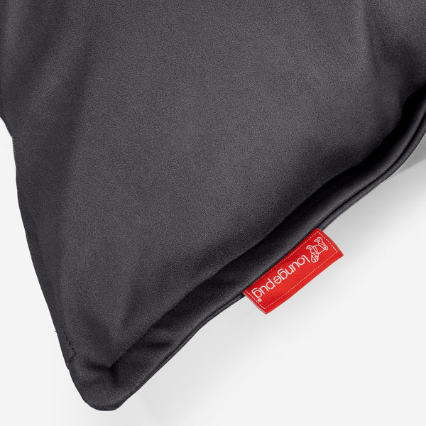 Extra Large Scatter Cushion Cover 70 x 70cm - Vegan Leather Black Fabric Close-up Image