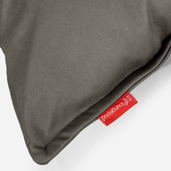 Extra Large Scatter Cushion Cover 70 x 70cm - Vegan Leather Grey Fabric Close-up Image
