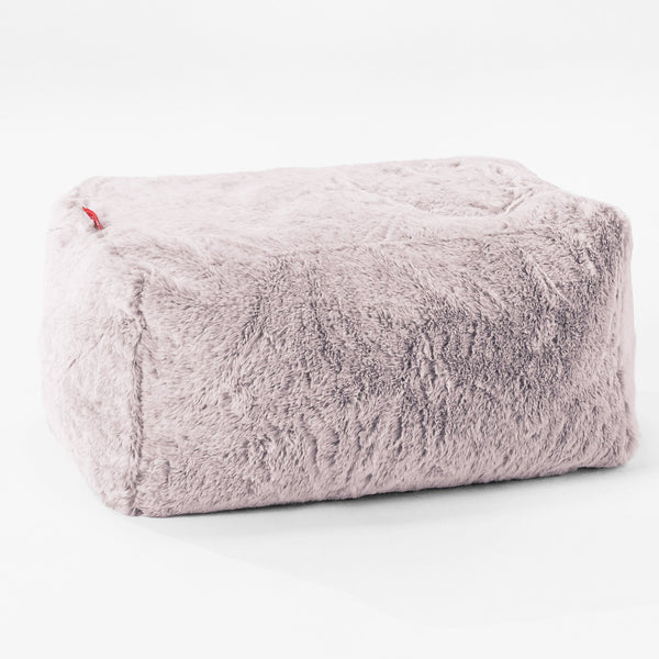 Pink fluffy footstool deals
