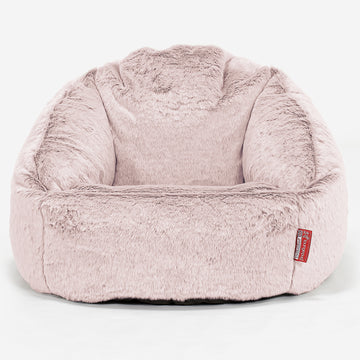 Bubble Bean Bag Chair - Faux Rabbit Fur Dusty Pink 01
