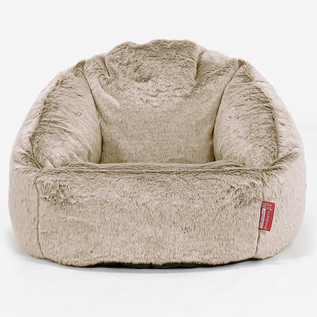 Bubble Bean Bag Chair - Faux Rabbit Fur Golden Brown 01
