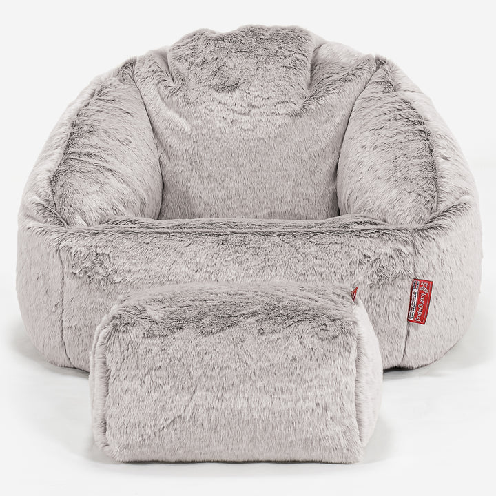 Lounge Pug Fluffy Faux Fur Rabbit Bubble Armchair Bean Bag Beanbag