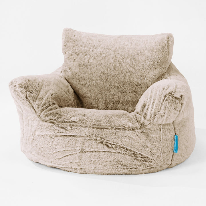 Lounge Pug Fluffy Faux Fur Rabbit Childrens Toddler Armchair Kids Bean Bags UK Golden Brown Big Bertha Original UK