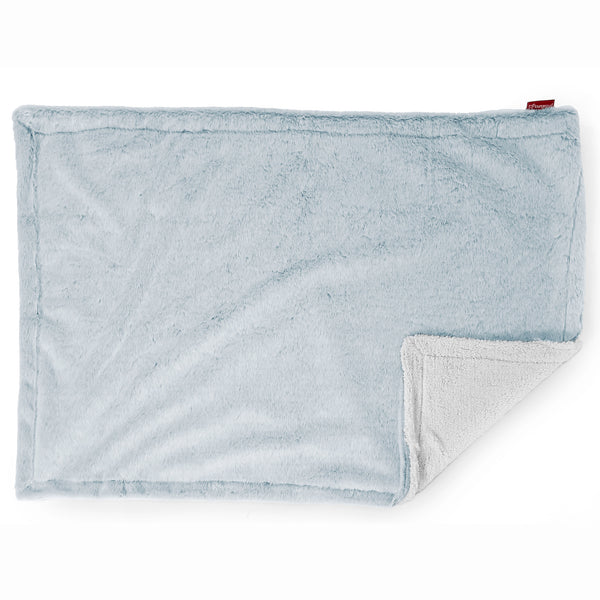 Sherpa Throw / Blanket - Faux Rabbit Fur Dusty Blue 01
