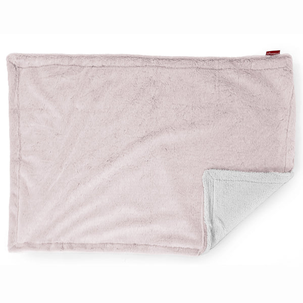Sherpa Throw / Blanket - Faux Rabbit Fur Dusty Pink 01