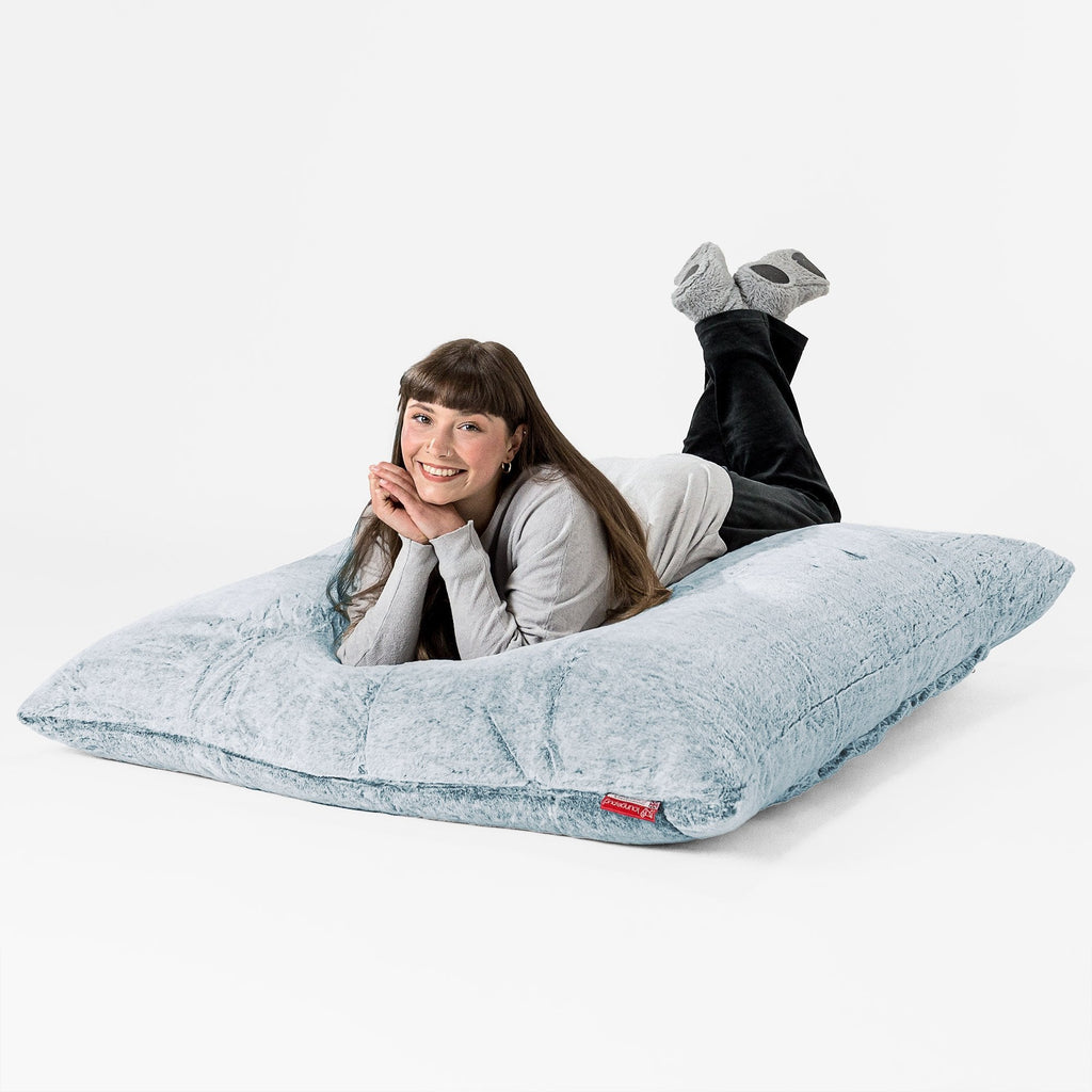XL Pillow Beanbag - Faux Rabbit Fur Dusty Blue 03