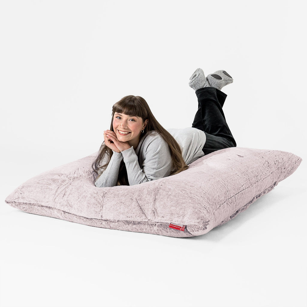 XL Pillow Beanbag - Faux Rabbit Fur Dusty Pink 03