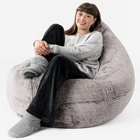 Lounge Pug Fluffy Faux Fur Rabbit Extra Large Bean Bag Pillow