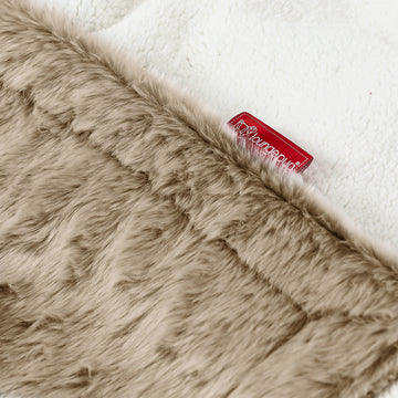 Sherpa Throw / Blanket - Faux Rabbit Fur Golden Brown 02
