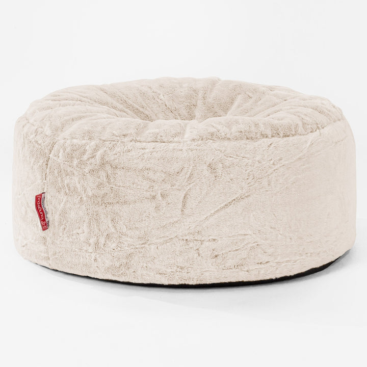 White fur footstool sales