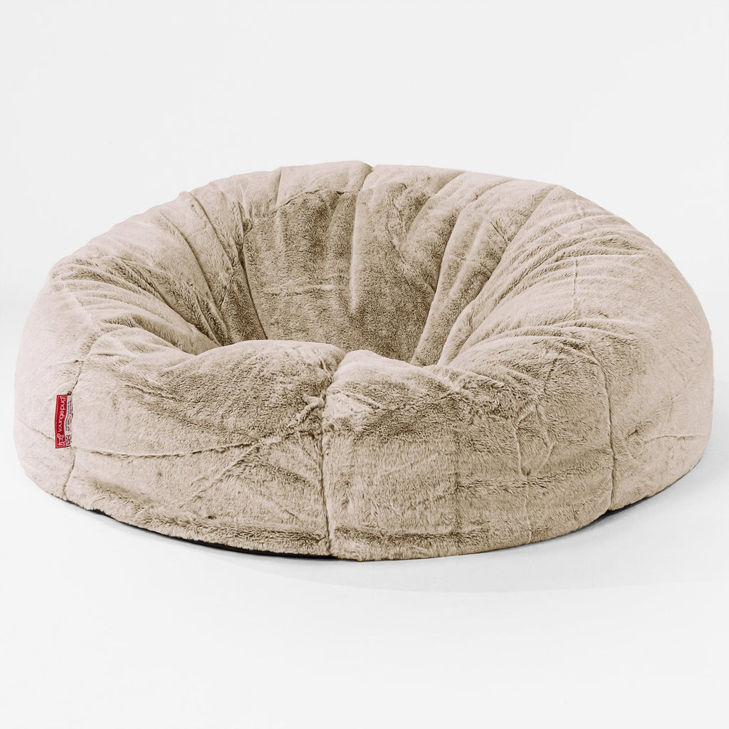 Classic Sofa Bean Bag - Faux Rabbit Fur Golden Brown 01