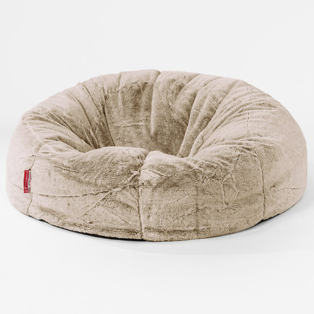 Classic Sofa Bean Bag - Faux Rabbit Fur Golden Brown 01