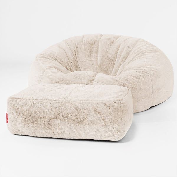 Lounge Pug Fluffy Faux Fur Rabbit Luxury Bean Bag Sofa Classic