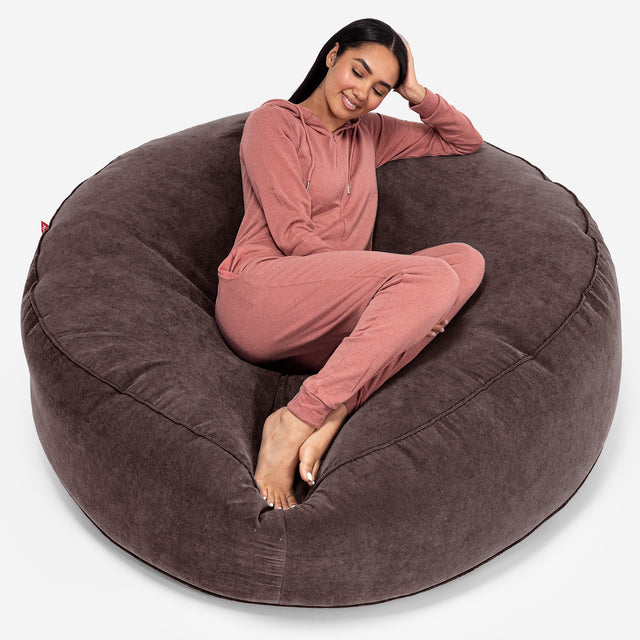 Mega Mammoth Bean Bag Sofa - Flock Chocolate Brown 01