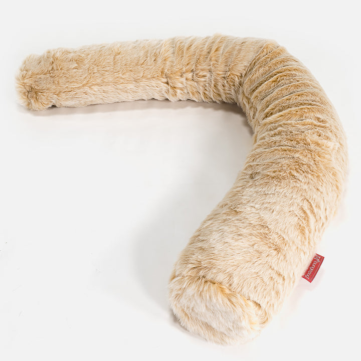 XXL Cuddle Cushion - Faux Fur Sheepskin White 01