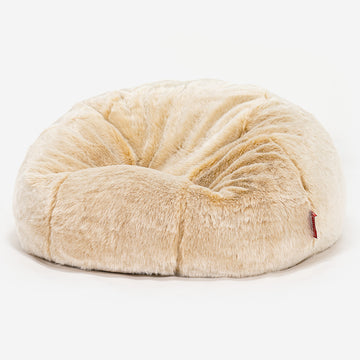 Classic Sofa Bean Bag - Faux Fur Sheepskin White 01