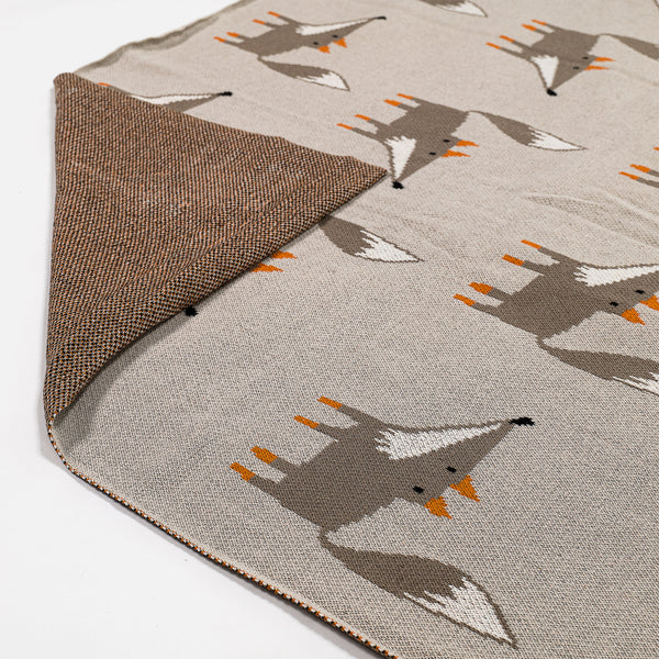 Throw / Blanket - Cotton Blend Fox Fabric Close-up Image