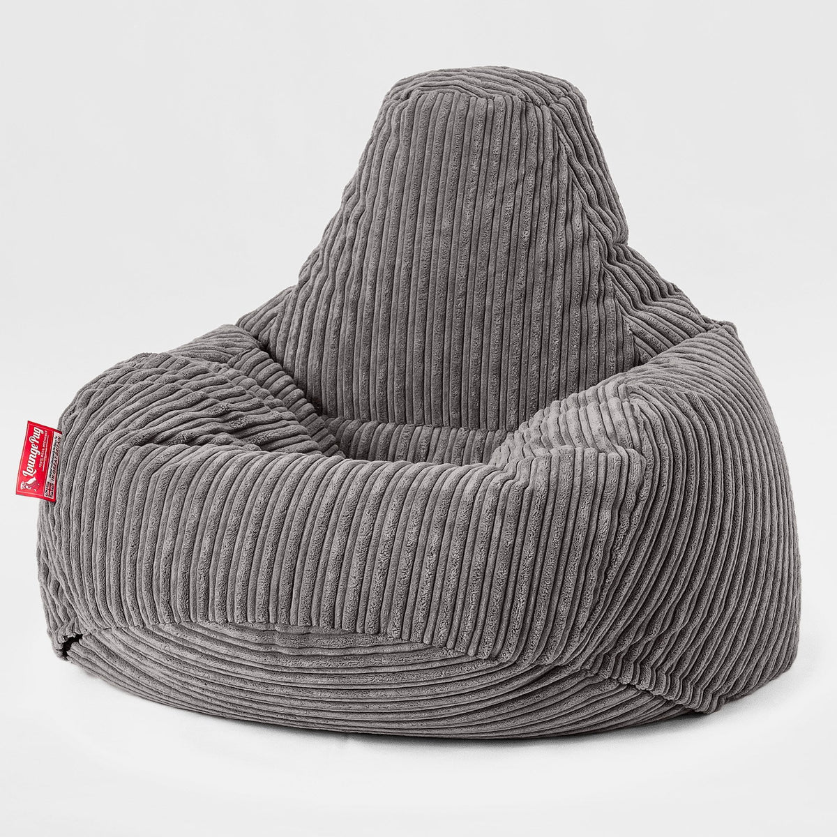 Lounge Pug Gaming Bean Bag Chair Cord Graphite Grey Teardrop Beanbag