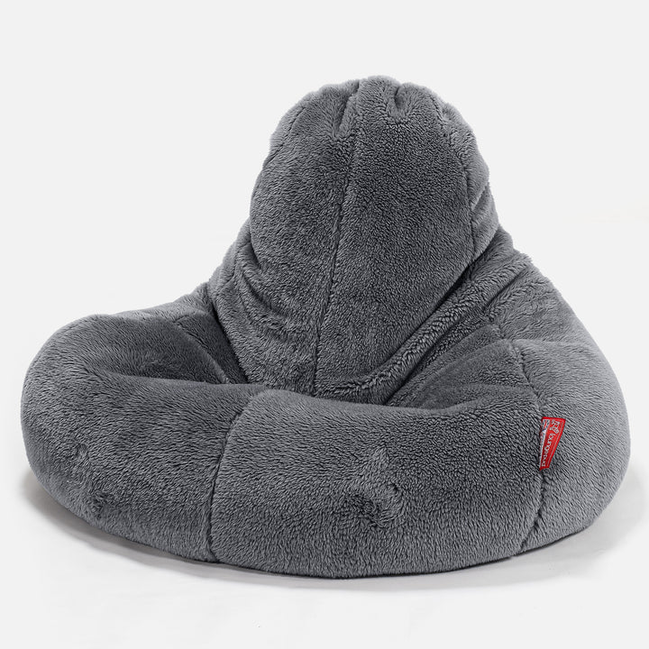Ultra Lux Gaming Bean Bag Chair - Teddy Faux Fur Dark Grey 01