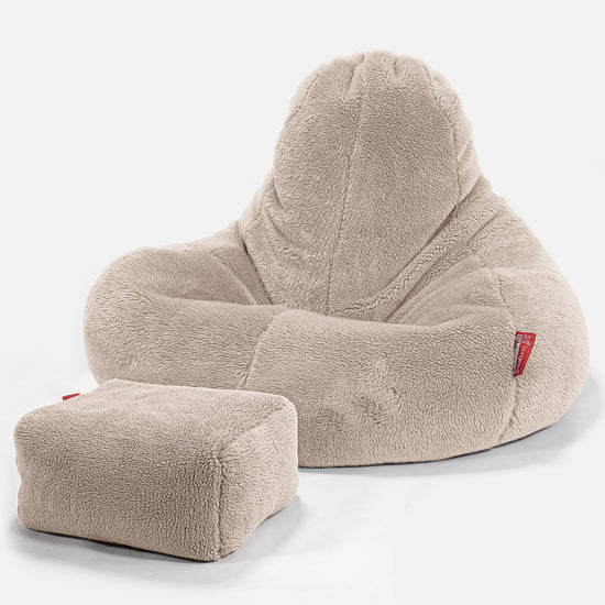 Ultra Lux Gaming Bean Bag Chair - Teddy Faux Fur Mink 02