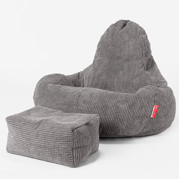 Ultra Lux Gaming Bean Bag Chair - Pom Pom Charcoal Grey 02
