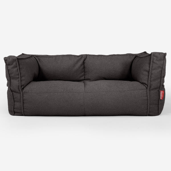 The 2 Seater Albert Sofa Bean Bag - Boucle Graphite Grey 01