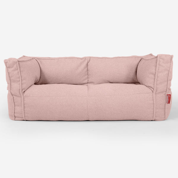 The 2 Seater Albert Sofa Bean Bag - Boucle Pink 01