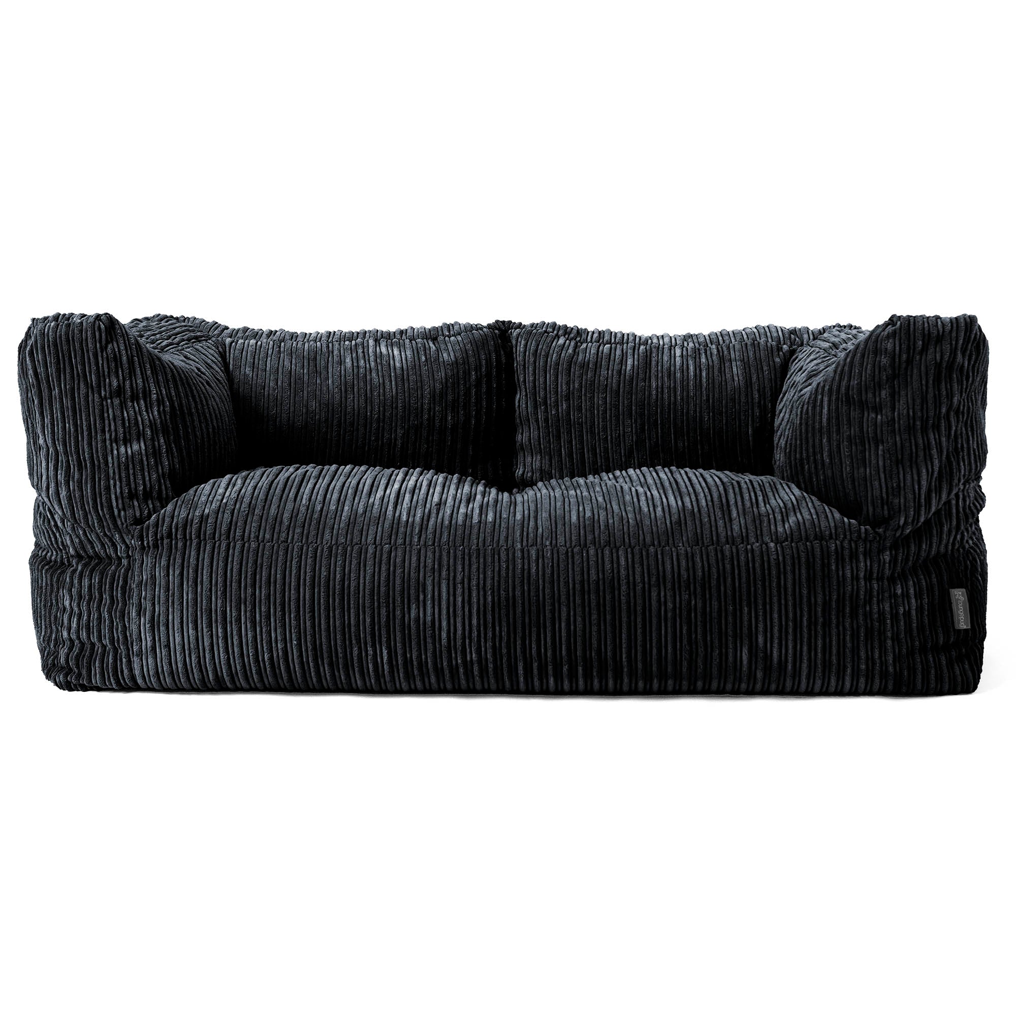 Lounge Pug Giant 2 Seater Bean Bag Sofa Cord Graphite Grey Albert