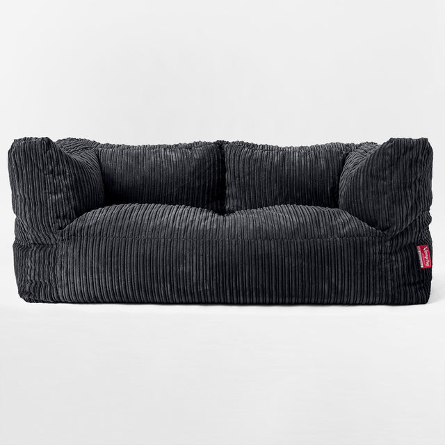 The 2 Seater Albert Sofa Bean Bag - Cord Black 01