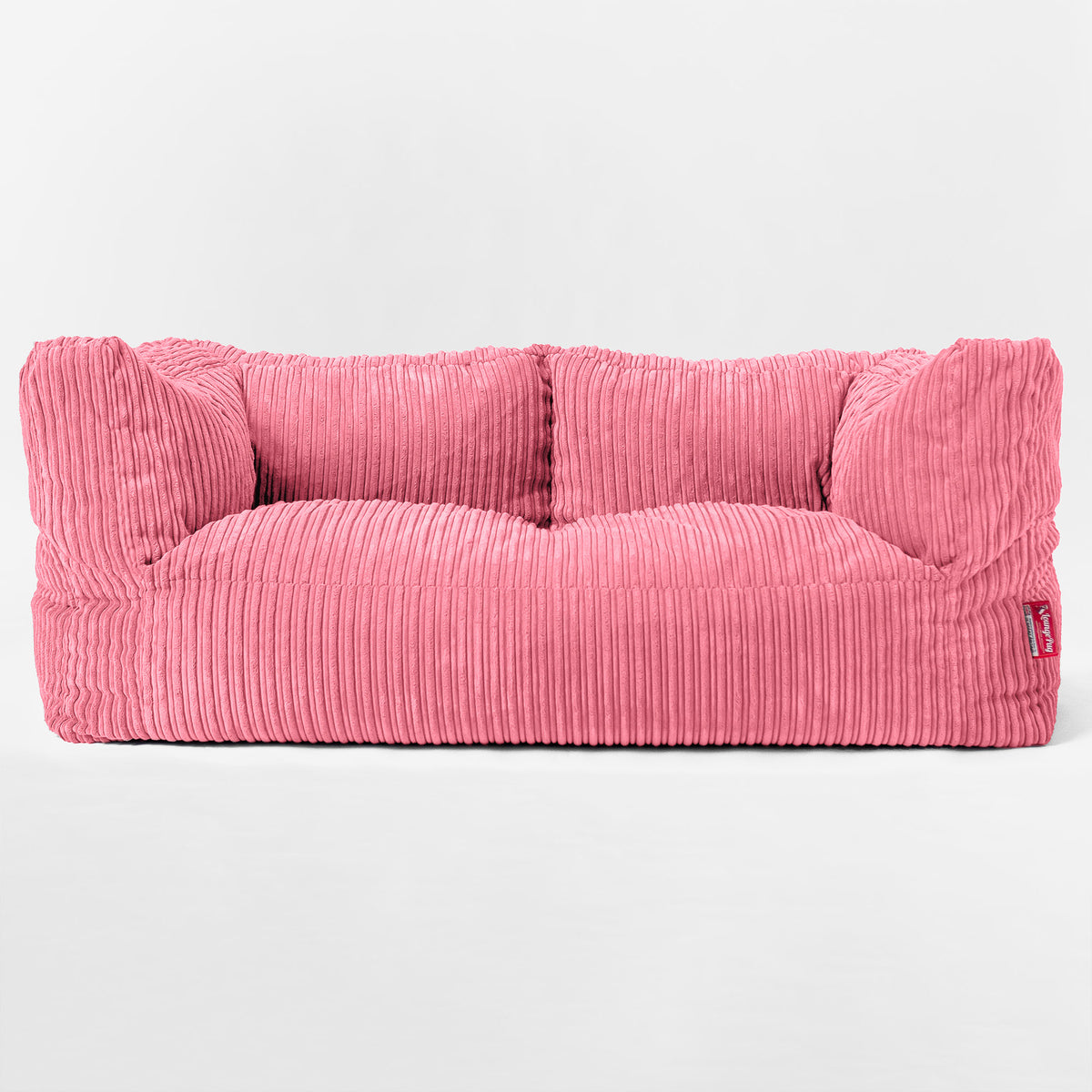 Lounge Pug Giant 2 Seater Bean Bag Sofa Cord Coral Pink Albert