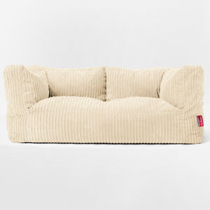The 2 Seater Albert Sofa Bean Bag - Cord Cream