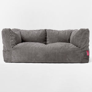 The 2 Seater Albert Sofa Bean Bag - Cord Graphite Grey