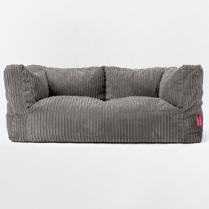 The 2 Seater Albert Sofa Bean Bag - Cord Graphite Grey 01