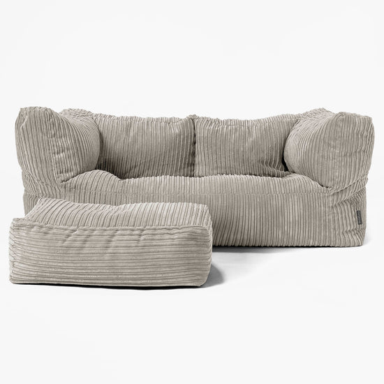 The 2 Seater Albert Sofa Bean Bag - Cord Mink 02