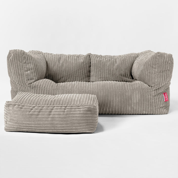 The 2 Seater Albert Sofa Bean Bag - Cord Mink 02
